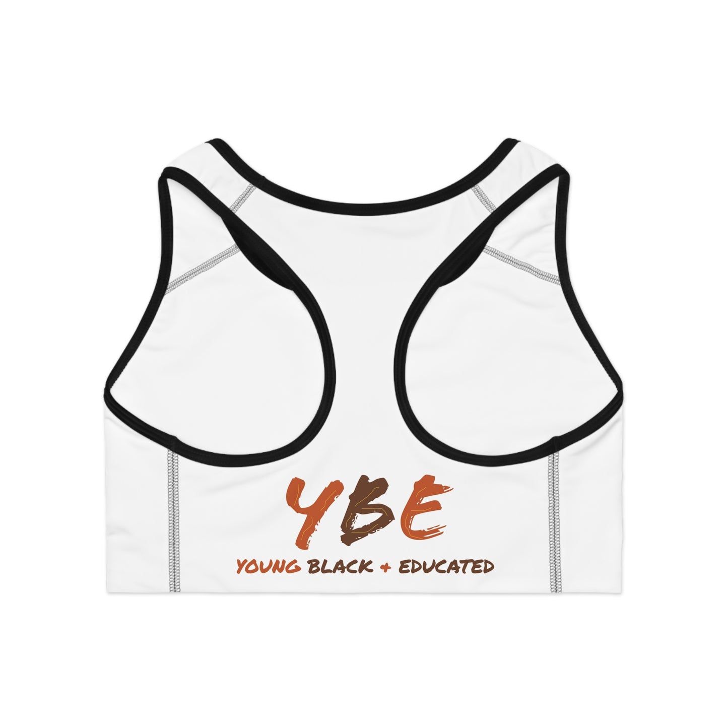 YBE Fall Colors White Sports Bra