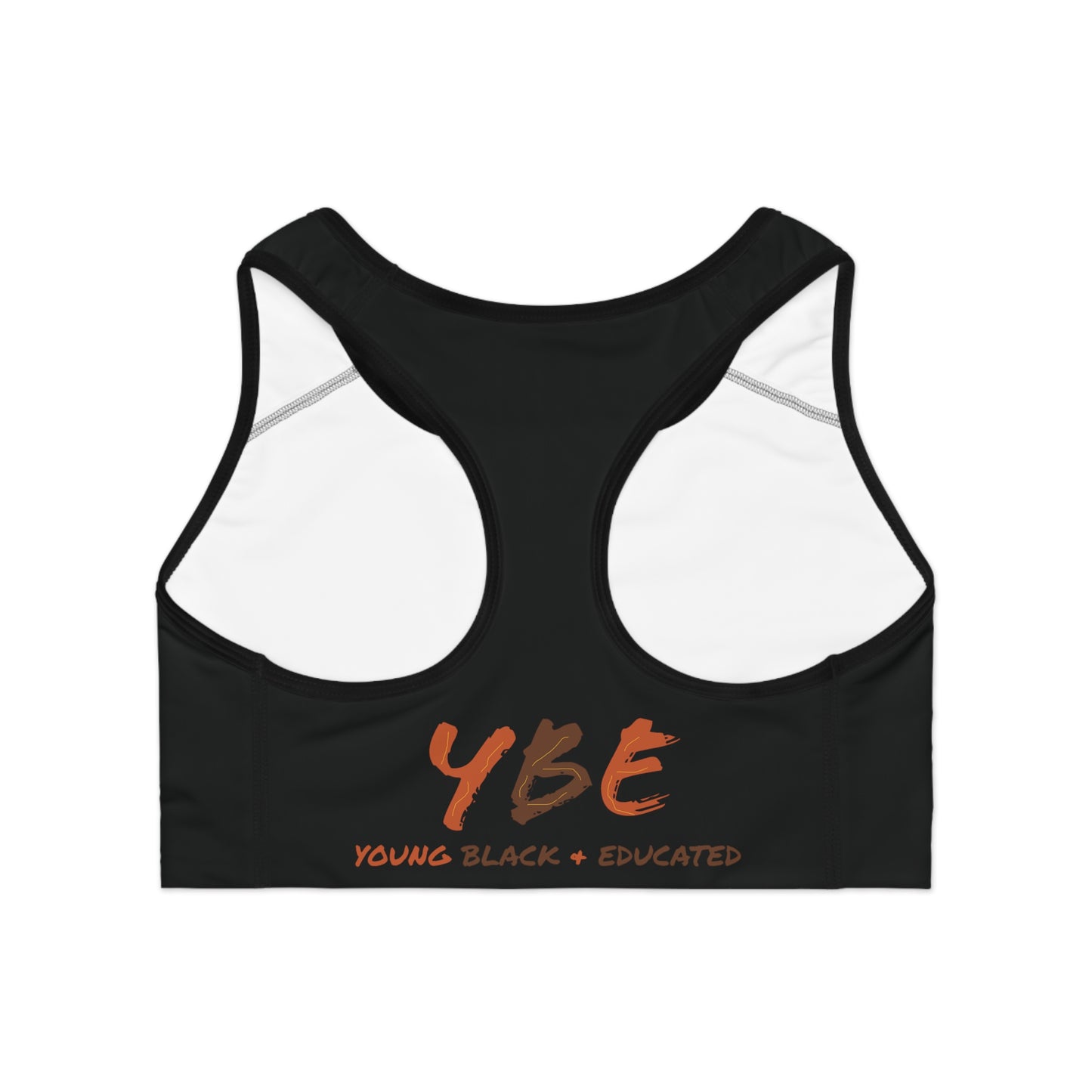 YBE Fall Colors Black Sports Bra