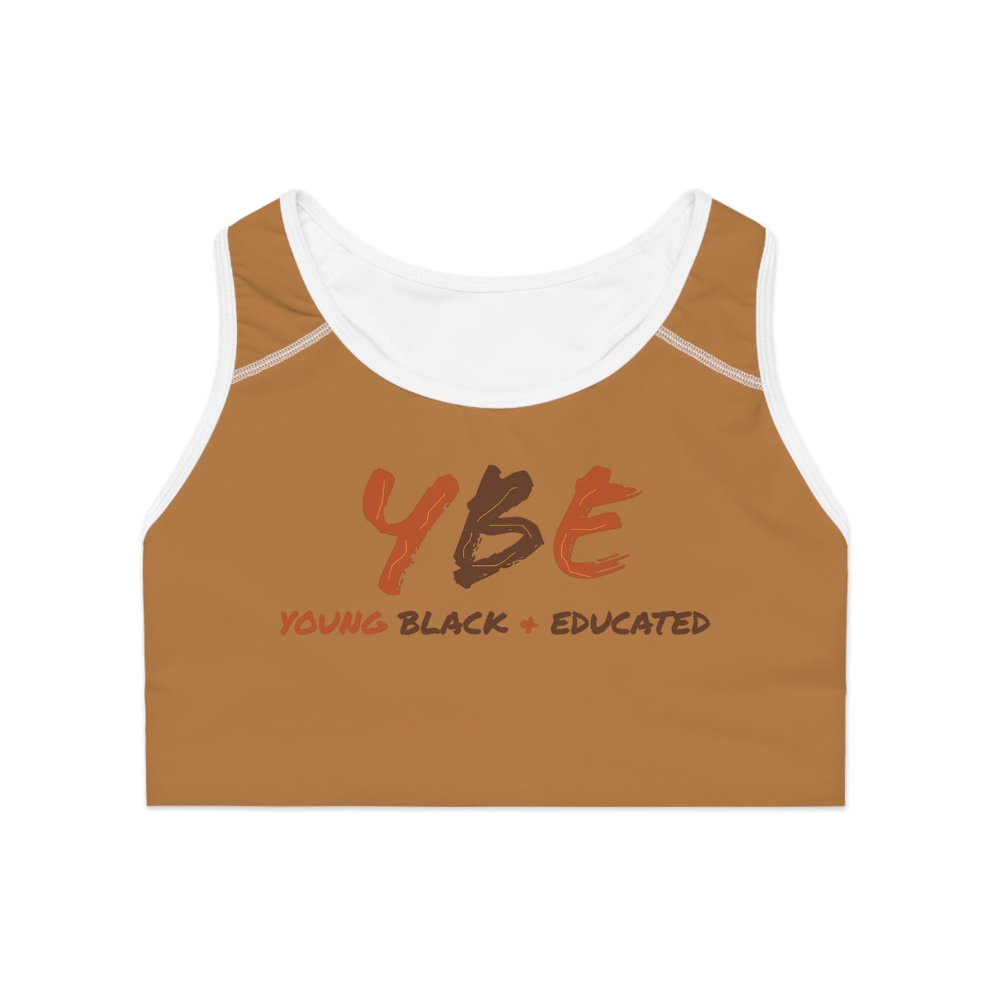 YBE Fall Colors Light Brown Sports Bra