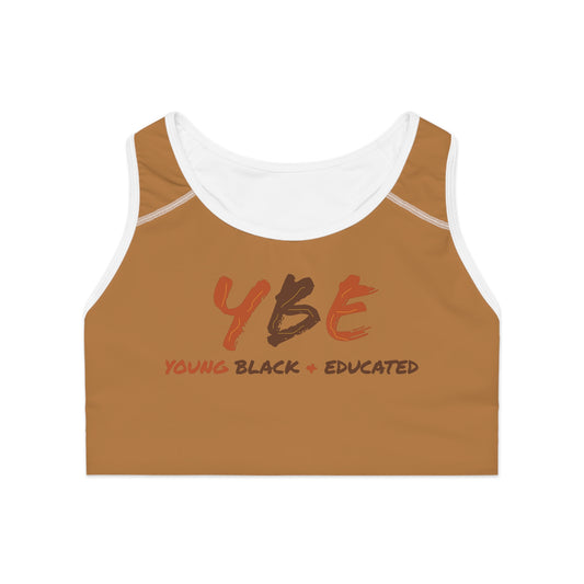 YBE Fall Colors Light Brown Sports Bra
