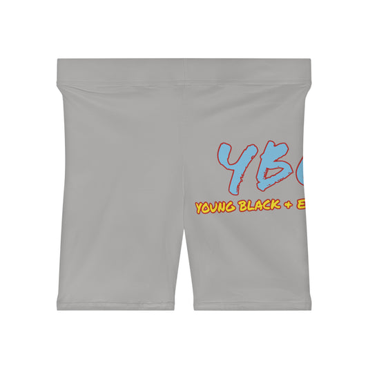 Women's YBE THRASHR VIBE Light Grey Biker Shorts