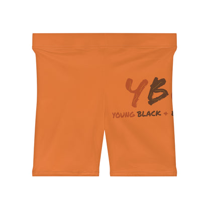 Women's YBE Fall Colors Light Orange Biker Shorts