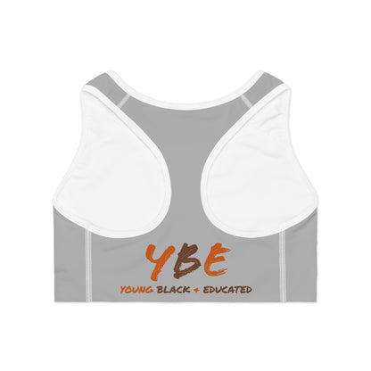 YBE Fall Colors Light Grey Sports Bra