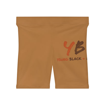 Women's YBE Fall Colors Light Brown Biker Shorts