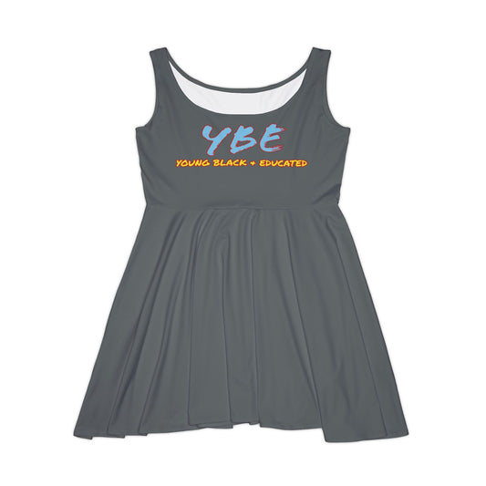 Women's YBE THRASHR VIBE Dark Grey Skater Dress