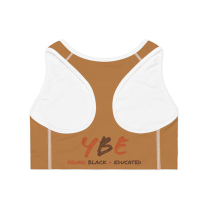 YBE Fall Colors Light Brown Sports Bra