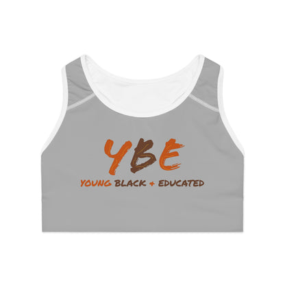 YBE Fall Colors Light Grey Sports Bra