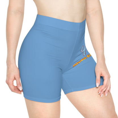 Women's YBE THRASHR VIBE Light Blue Biker Shorts