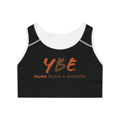 YBE Fall Colors Black Sports Bra