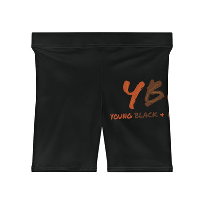 Women's YBE Fall Colors Black Biker Shorts
