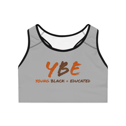 YBE Fall Colors Light Grey Sports Bra