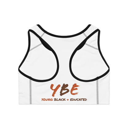 YBE Fall Colors White Sports Bra