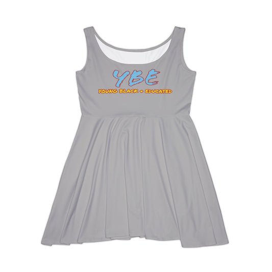 Women's YBE THRASHR VIBE Light Grey Skater Dress