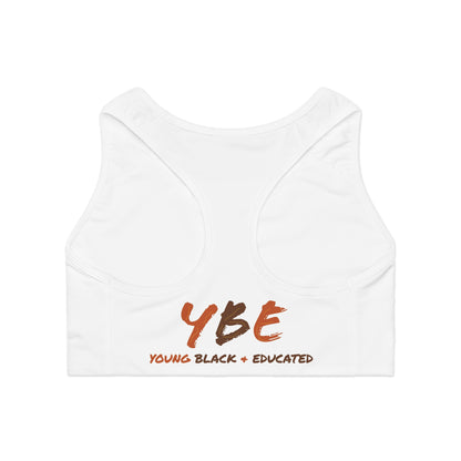 YBE Fall Colors White Sports Bra