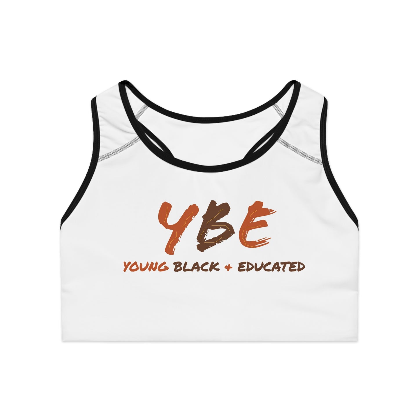 YBE Fall Colors White Sports Bra