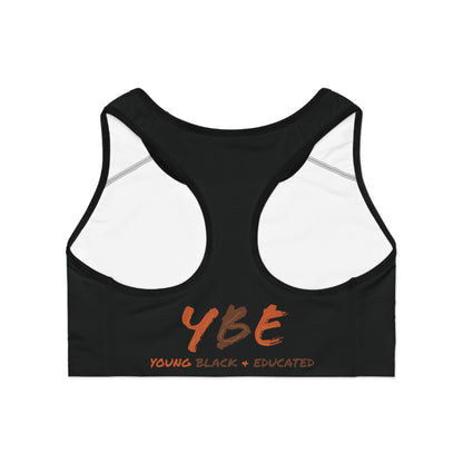 YBE Fall Colors Black Sports Bra