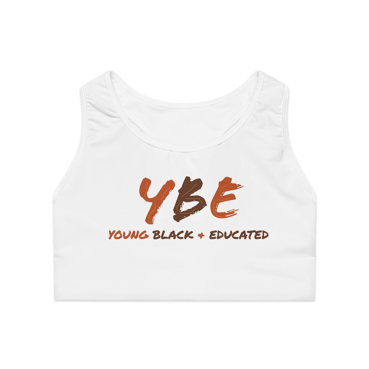 YBE Fall Colors White Sports Bra