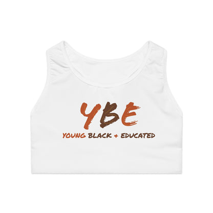 YBE Fall Colors White Sports Bra