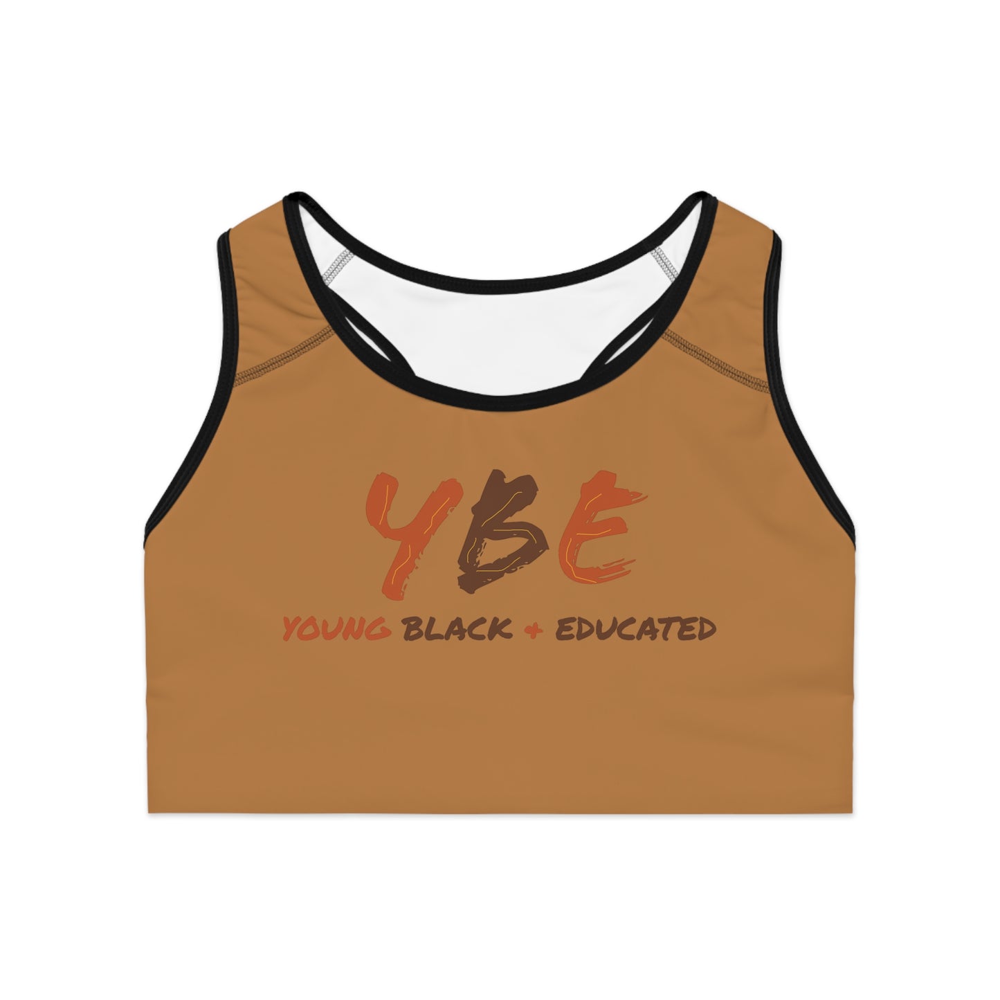 YBE Fall Colors Light Brown Sports Bra