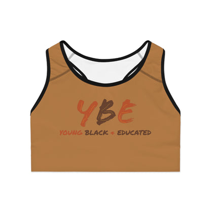 YBE Fall Colors Light Brown Sports Bra