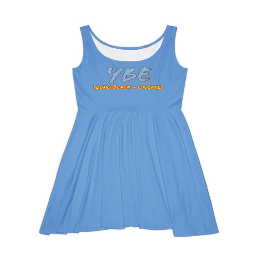 Women's YBE THRASHR VIBE Light Blue Skater Dress
