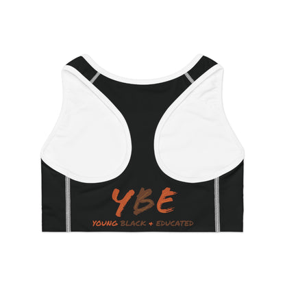 YBE Fall Colors Black Sports Bra