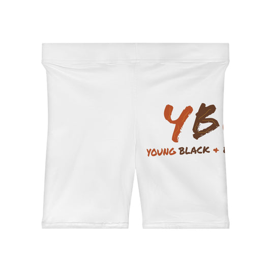 Women's YBE Fall Colors White Biker Shorts